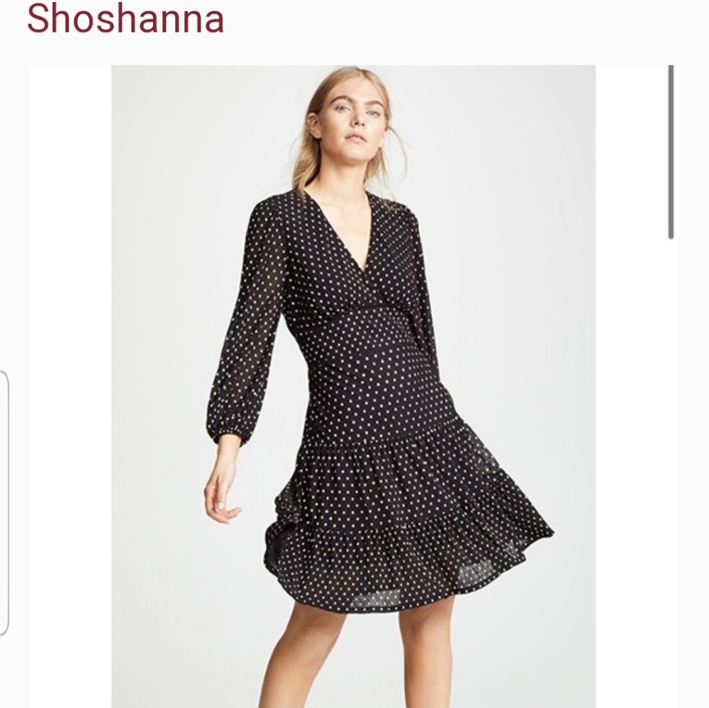 Shoshanna metallic poka dot dress
